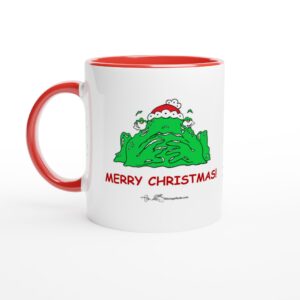 Merry Christmas Mug with Color Inside (Ceramic Red)