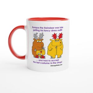 Merry Christmas reindeer mug with red colour inside