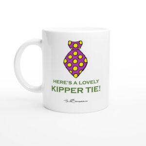 Here's a lovely Kipper Tie Mug – Glossy White Ceramic, Dishwasher & Microwave Safe