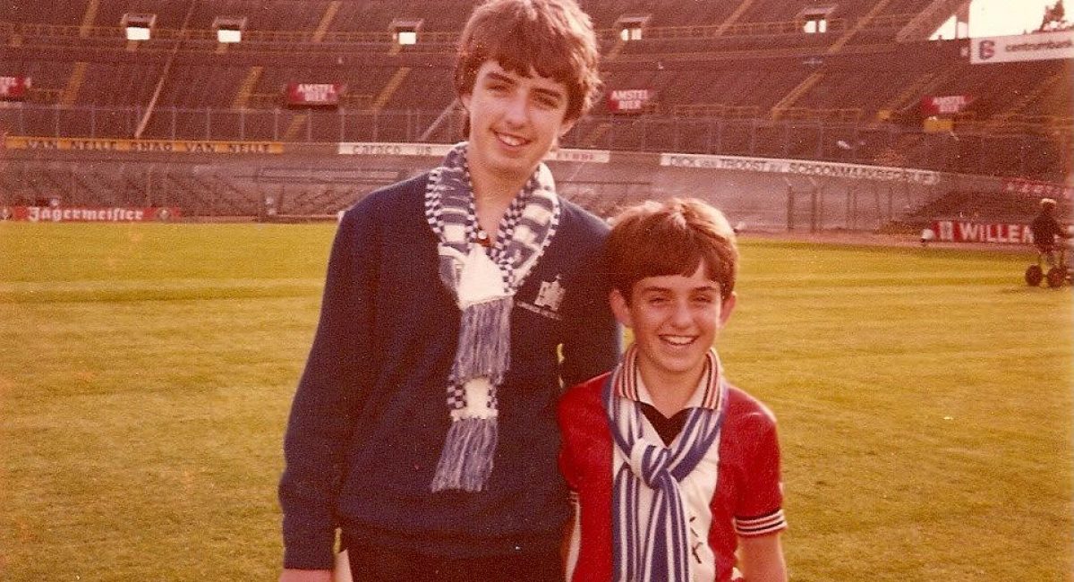 And my brother Karl Spain and I in Holland in 1982 before AZ67 v Limerick. Stadium is the Olympic stadium in Amsterdam.
